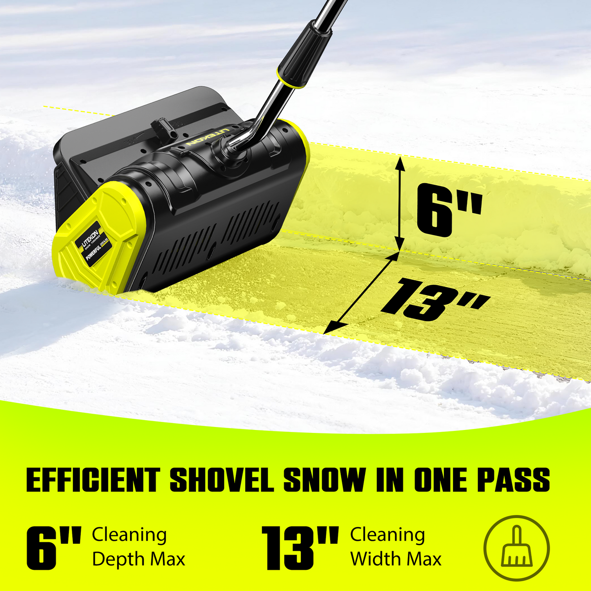 40V Brushless Cordless Snow Shovel, 13-Inch Electric Snow Blower with 2X 4.0Ah Batteries Snow Removal with 16.5FT Throw Distance for Patio, Deck, Driveway,Green