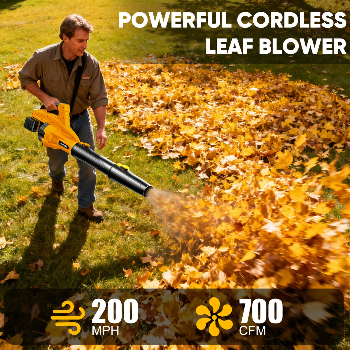 40V Leaf Blower Cordless, Brushless 765CFM & 13 Speed Modes, Electric Cordless Leaf Blowers with 2 x 5.0Ah Batteries and Charger, Powerful Blowers for Lawn Care, Blowing Leaves, Dust, Snow