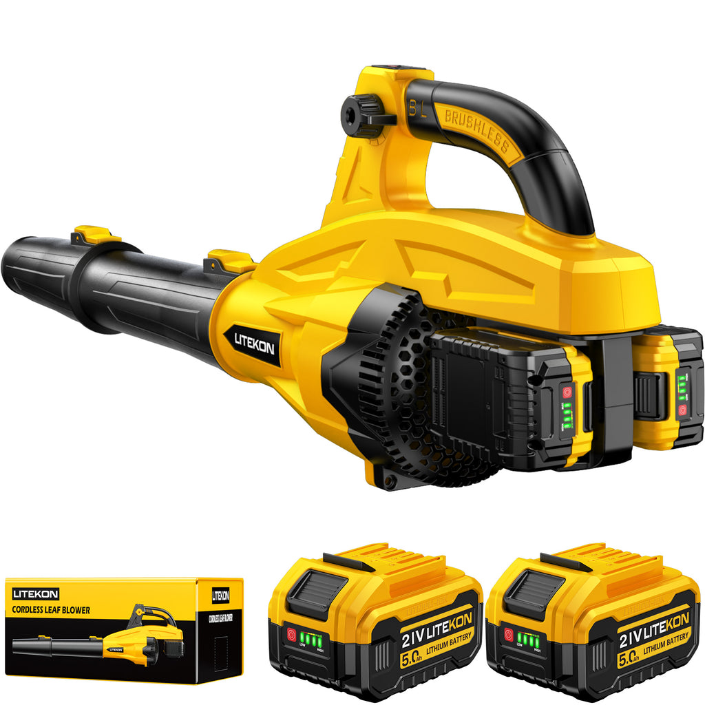 40V Leaf Blower Cordless, Brushless 765CFM & 13 Speed Modes, Electric Cordless Leaf Blowers with 2 x 5.0Ah Batteries and Charger, Powerful Blowers for Lawn Care, Blowing Leaves, Dust, Snow