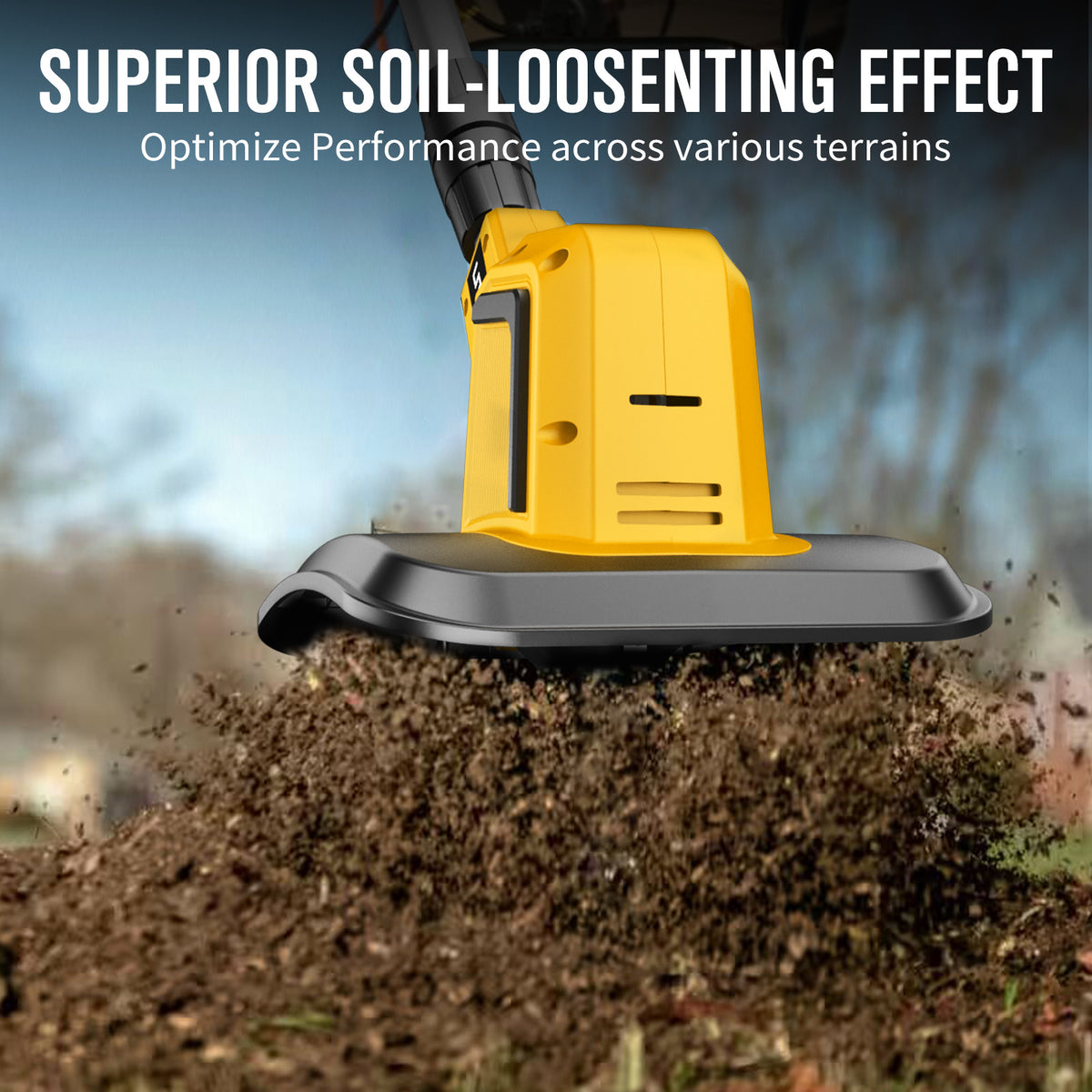 24V Cordless Tiller Cultivator, 540RPM with 2 x 2.0AH & 1.5A Fast Charger, High Power Electric Garden Tiller Battery Powered Rototiller with 10In Tilling Width & 7In Depth for Lawn,Gardening