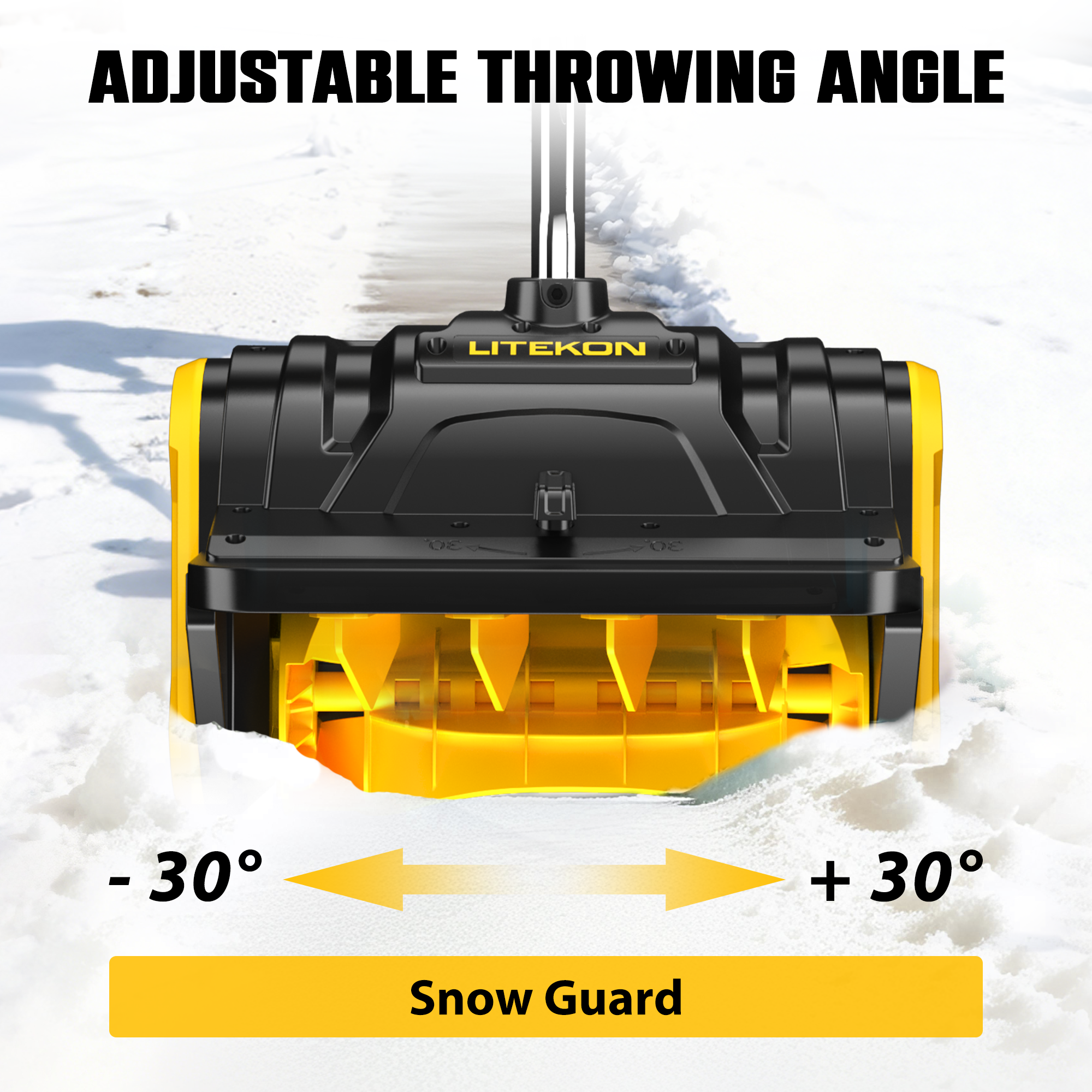 40V Brushless Cordless Snow Shovel, 13-Inch Electric Snow Blower with 2X 4.0Ah Batteries Snow Removal with 16.5FT Throw Distance for Patio, Deck, Driveway,Yellow