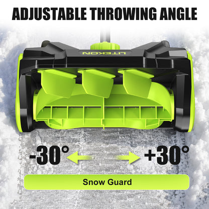40V Brushless Cordless Snow Shovel, 15-Inch Electric Snow Blower with 2X 4.0Ah Batteries & Charger, Battery-Powered Snow Removal with 16.5FT Throw Distance for Patio, Deck, Driveway,Green