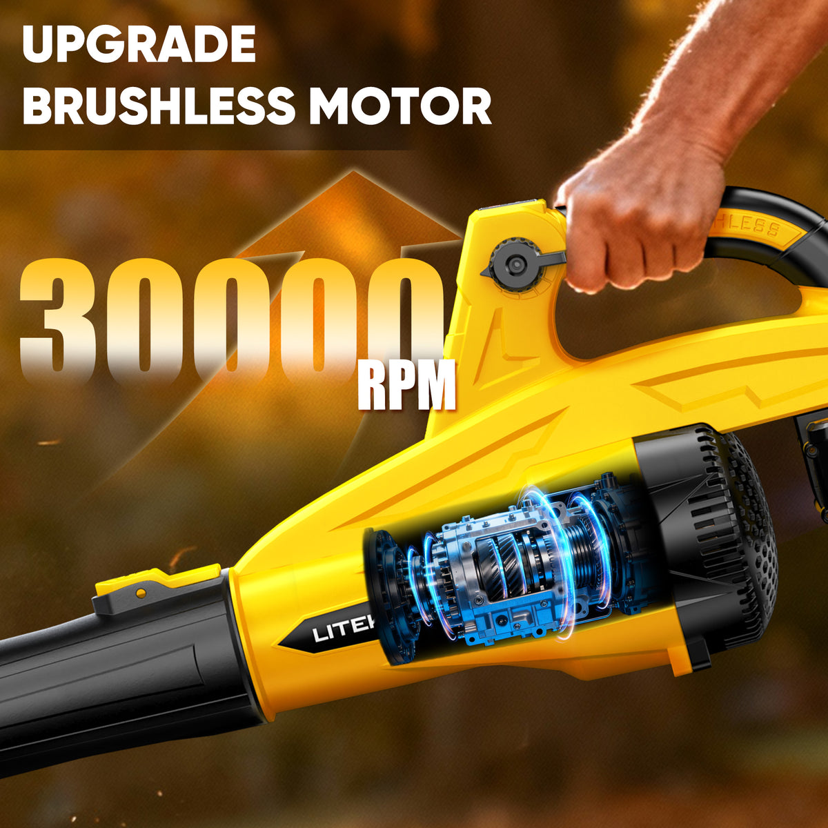 40V Leaf Blower Cordless, Brushless 765CFM & 13 Speed Modes, Electric Cordless Leaf Blowers with 2 x 5.0Ah Batteries and Charger, Powerful Blowers for Lawn Care, Blowing Leaves, Dust, Snow