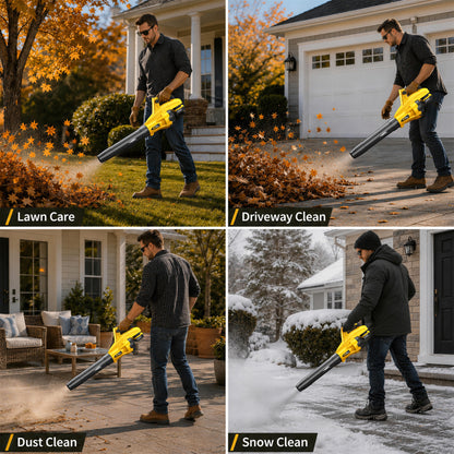Leaf Blower Cordless, 650CFM & 13 Speed Modes, Brushless Electric Cordless Leaf Blowers with 2 x 5.0Ah Batteries and Charger, 21V Powerful Blowers for Lawn Care, Blowing Leaves, Dust, Snow