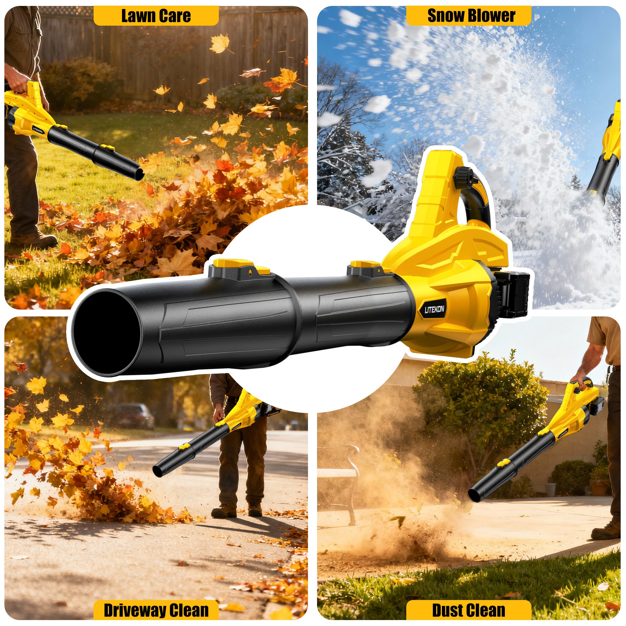 40V Leaf Blower Cordless, Brushless 765CFM & 13 Speed Modes, Electric Cordless Leaf Blowers with 2 x 5.0Ah Batteries and Charger, Powerful Blowers for Lawn Care, Blowing Leaves, Dust, Snow