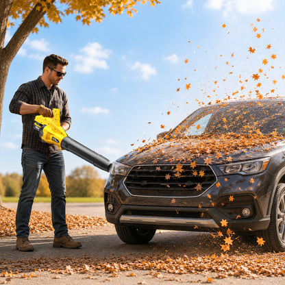 Leaf Blower Cordless, 650CFM & 13 Speed Modes, Brushless Electric Cordless Leaf Blowers with 2 x 5.0Ah Batteries and Charger, 21V Powerful Blowers for Lawn Care, Blowing Leaves, Dust, Snow