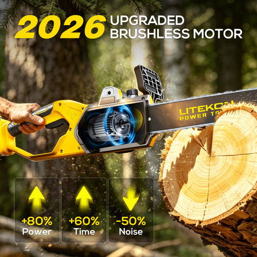 40V 16-Inch Cordless Chainsaw, Brushless Electric Chain Saws with 2×5.0Ah Batteries & Charger, 2800W Battery Powered Auto-Oiling Electric Saw for Tree Trimming, Wood Cutting, Yard Work
