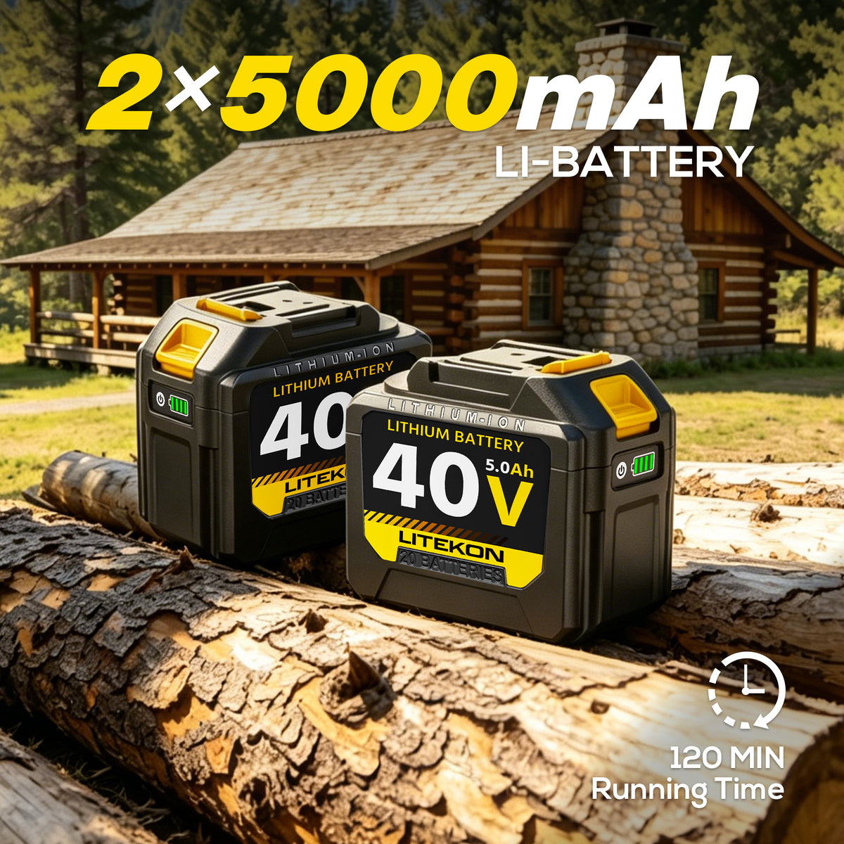 40V 16-Inch Cordless Chainsaw, Brushless Electric Chain Saws with 2×5.0Ah Batteries & Charger, 2800W Battery Powered Auto-Oiling Electric Saw for Tree Trimming, Wood Cutting, Yard Work
