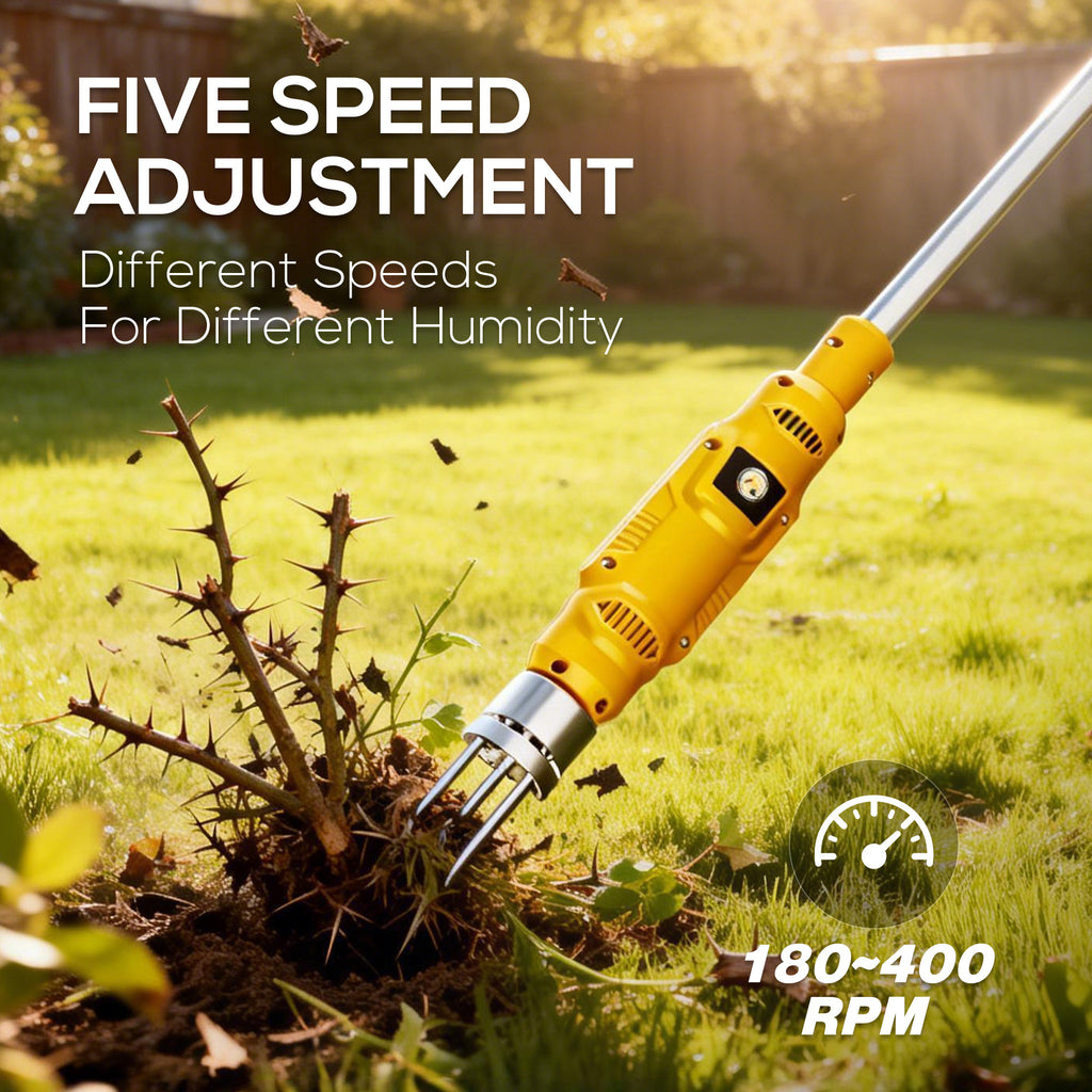 Electric Cordless Weed Puller Tool, 20V Battery Powered Stand Up Weeder with 2.0Ah Battery & Fast Charger, Puller Tool with Long Handle, Crabgrass Piller& Dandelion Remover for Garden, Yellow