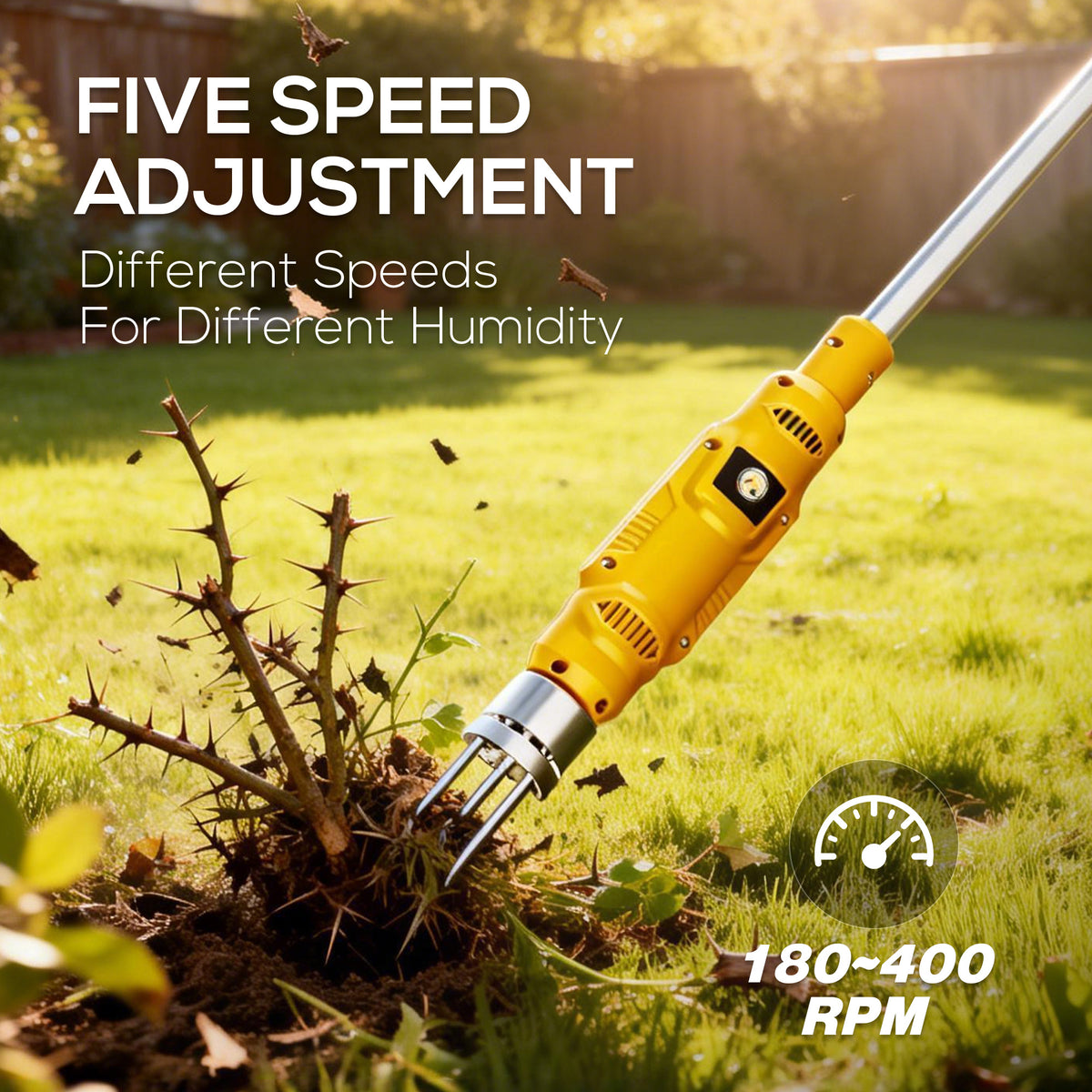 Electric Cordless Weed Puller Tool, 20V Battery Powered Stand Up Weeder with 2.0Ah Battery & Fast Charger, Puller Tool with Long Handle, Crabgrass Piller& Dandelion Remover for Garden, Yellow