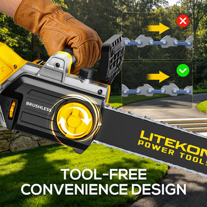 40V 16-Inch Cordless Chainsaw, Brushless Electric Chain Saws with 2×5.0Ah Batteries & Charger, 2800W Battery Powered Auto-Oiling Electric Saw for Tree Trimming, Wood Cutting, Yard Work