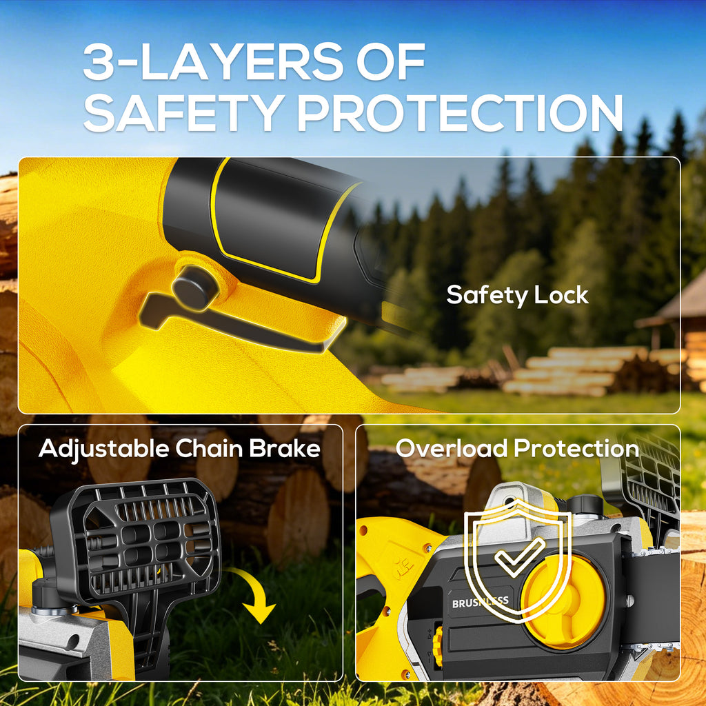 40V 16-Inch Cordless Chainsaw, Brushless Electric Chain Saws with 2×5.0Ah Batteries & Charger, 2800W Battery Powered Auto-Oiling Electric Saw for Tree Trimming, Wood Cutting, Yard Work