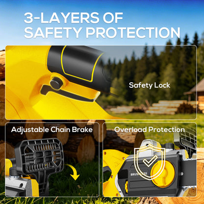 40V 16-Inch Cordless Chainsaw, Brushless Electric Chain Saws with 2×5.0Ah Batteries & Charger, 2800W Battery Powered Auto-Oiling Electric Saw for Tree Trimming, Wood Cutting, Yard Work